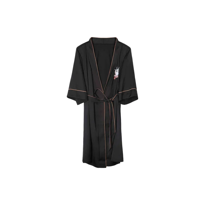 Fandecie Sleep Robe Women's Black-0