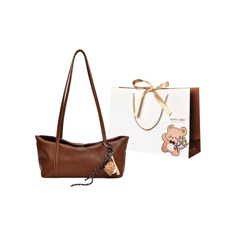 ERANGBEAR PU Shoulder Bag Regular Women's Black Red Coffee Brown-7
