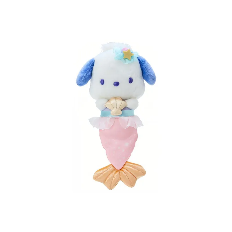 Sanrio Pochacco Mermaid Collection Compatible For Above 3 Years Old Audience Dolls Plush Doll 17cm Height-0