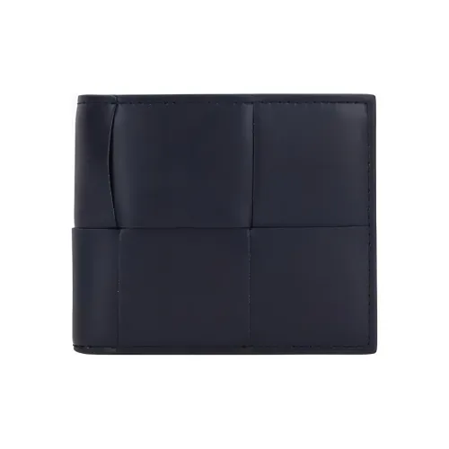 Bottega Veneta Cow Leather Wallet Small Size Men's Dark Blue