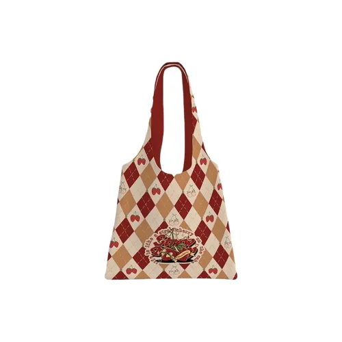 AOSONG Suede Tech Fabric Shoulder Bag Regular Unisex Caramelized Strawberries