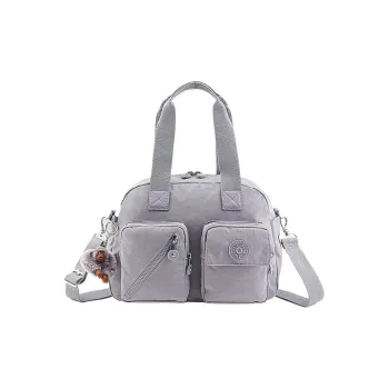Kipling Polyamide Shoulder Bag, Crossbody Bag, Handbag Medium Size Unisex Dove Gray/Pitch Black