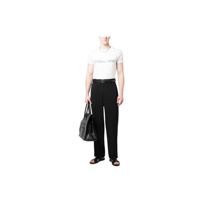SAINT LAURENT Logo Printed Crewneck T Shirt-1
