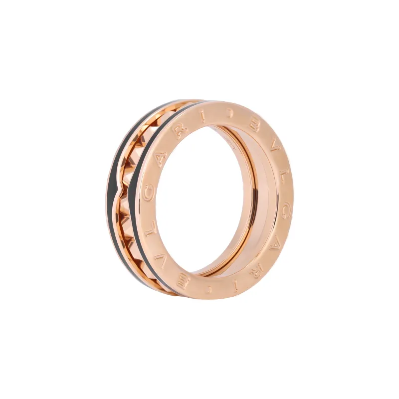 BVLGARI B.ZERO1 Rings Ceramic, Rose Gold Rings Unisex-0