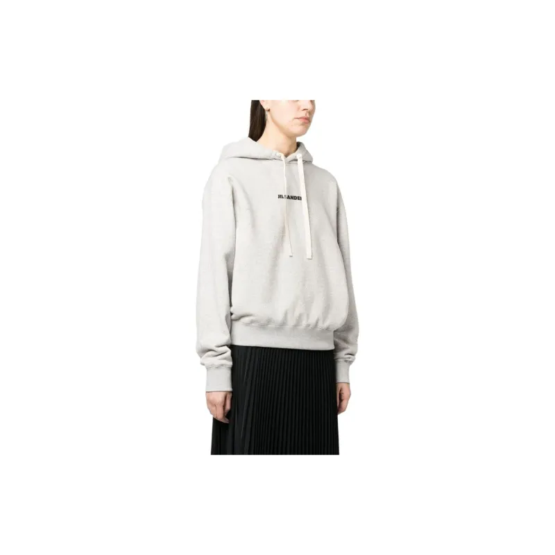 JIL SANDER + Logo Printed Drawstring Hoodie-3
