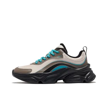 Erke Anti-Slip And Wear-Resistant Height Increasing Low-Top Casual Shoes Women's Painted Gray Brown Stone