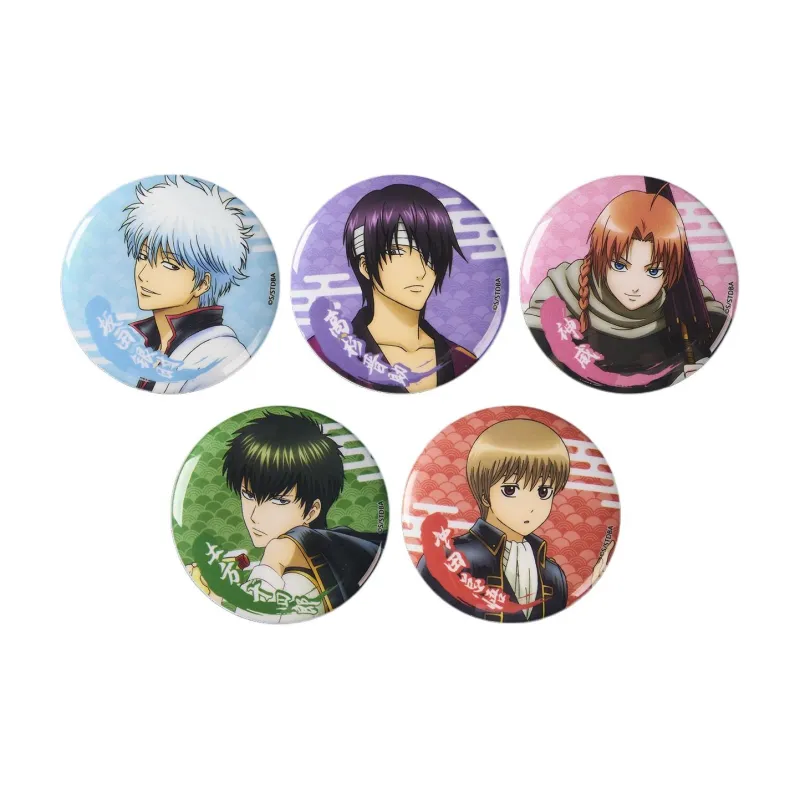 BOOM COMIC Gintama Characters Iridescent Brushed Badge Gintoki Sakata Toushirou Hijikata Badges-5