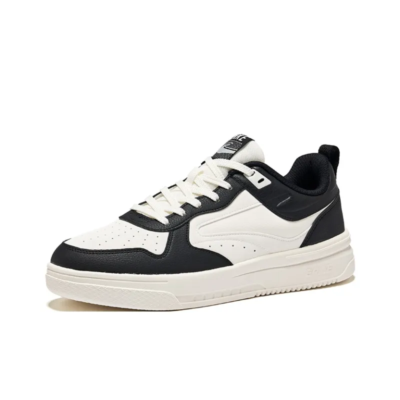 Erke Uninhibited Anti-Slip Wear-Resistant Low-Top Skateboard Shoes Men's Microcrystal White/Jet Black-2