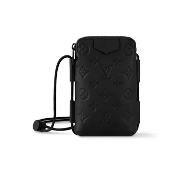 LOUIS VUITTON Cow Leather Crossbody Bag Shoulder Bag Unisex Black