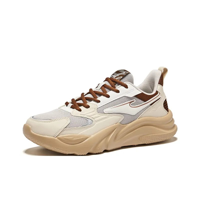 Erke Breathable Slip-Resistant Low-Top Casual Shoes Men's Pale Wild Grey Hazelnut-2