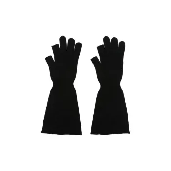 RICK OWENS/RO Wool Knit Gloves Unisex Black