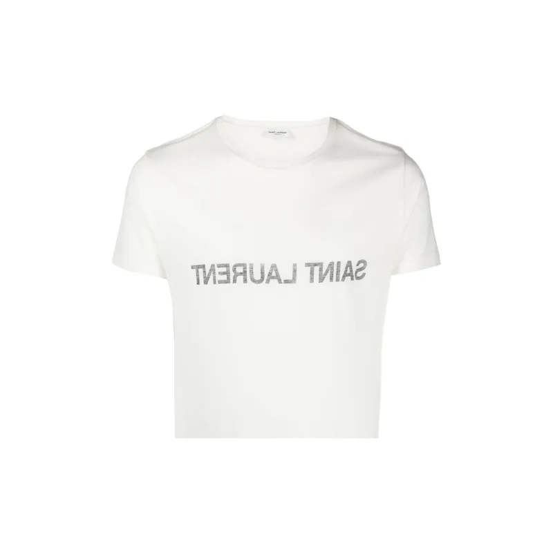 SAINT LAURENT Logo Printed Crewneck T Shirt-5