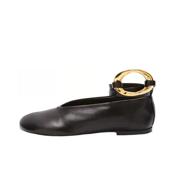 JIL SANDER Ring detail Leather Ballerina Shoes
