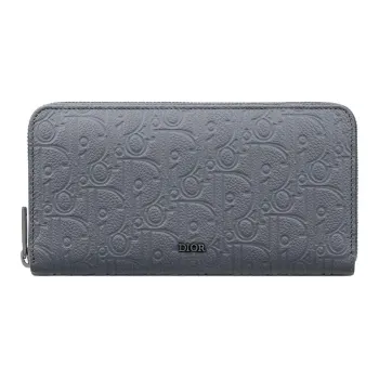 DIOR Calfskin Wallet Men's Dark Gray