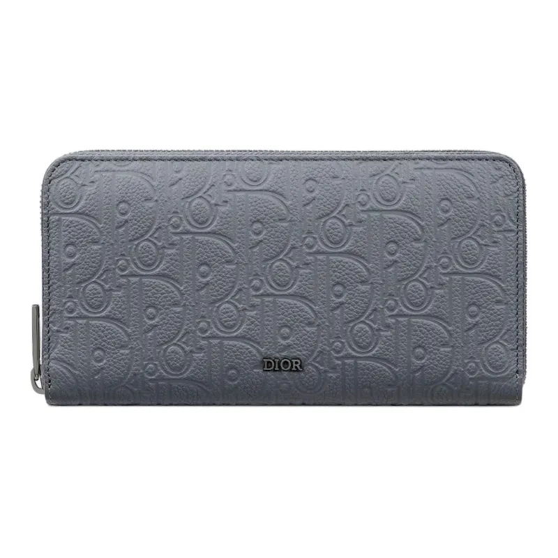 DIOR Calfskin Wallet Men's Dark Gray-0