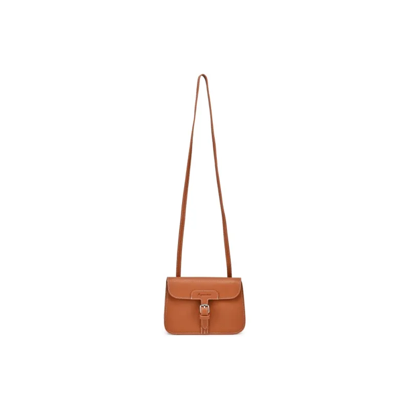 AQUASCUTUM Top Grain Cow Leather Shoulder Bag Regular Women's Brown-0