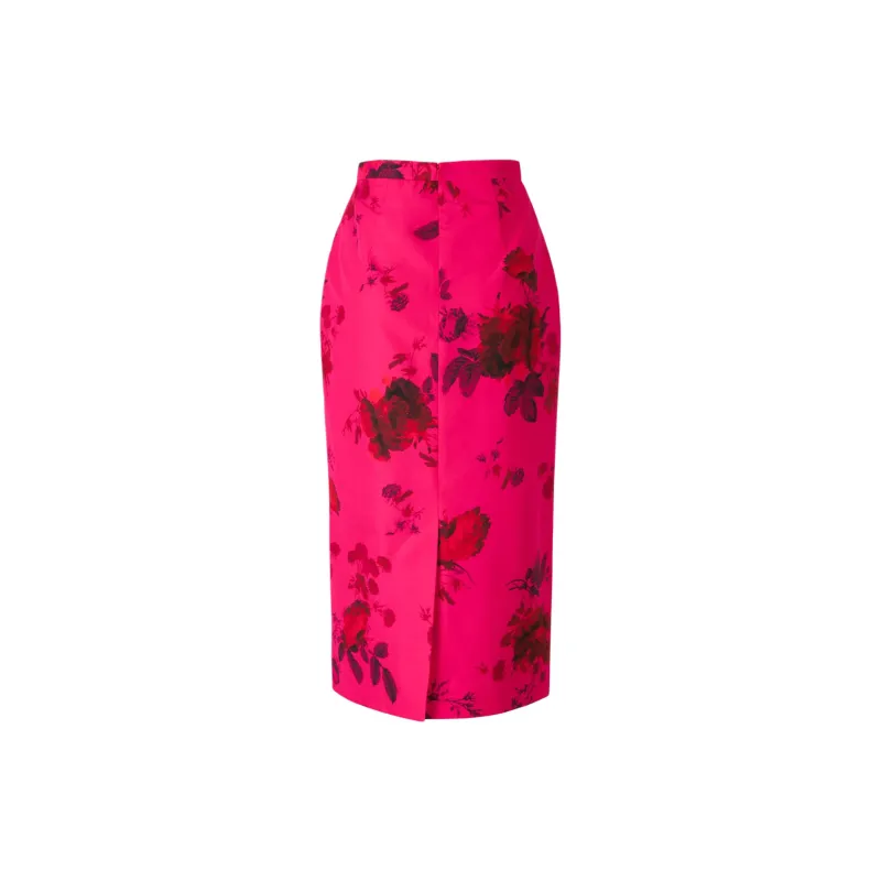 Erdem Floral print Faille Pencil Skirt-1