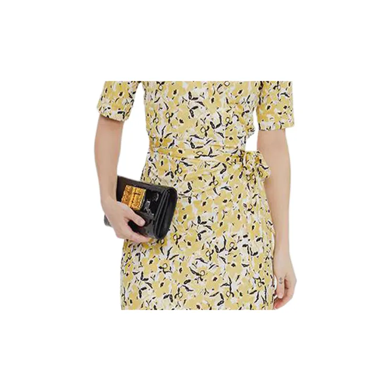 BESIONIA SS21 Short-Sleeved Dresses Women's Yellow Pattern-4