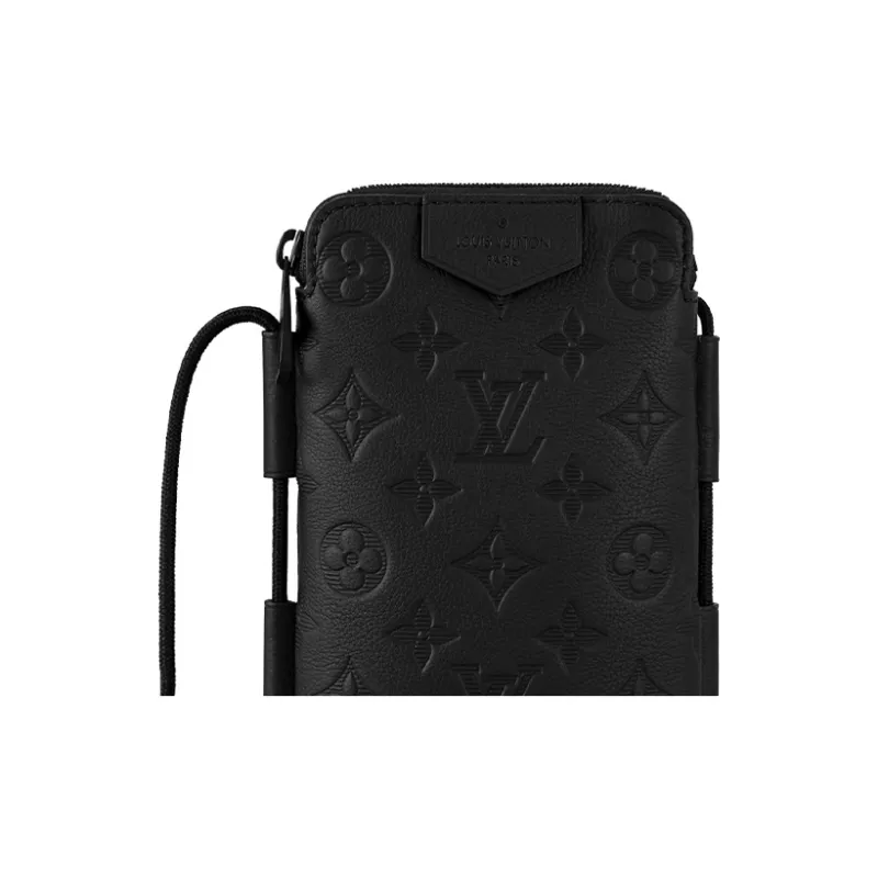 LOUIS VUITTON Cow Leather Crossbody Bag Shoulder Bag Unisex Black-3