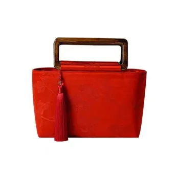 Boniu Silk With Polyester Handbag Small Size Women's Red