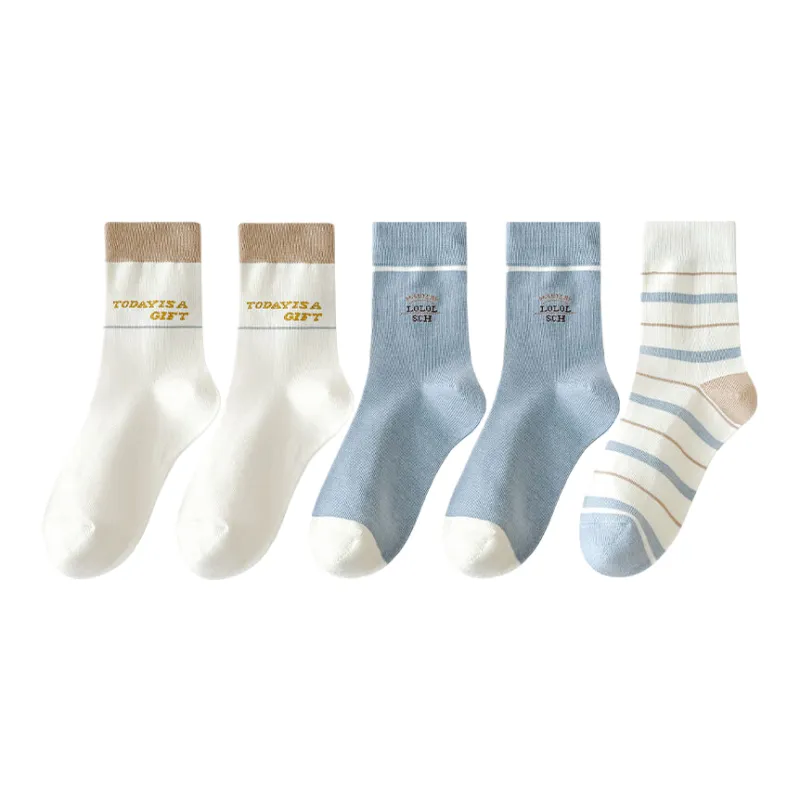 Lan Miao Mid Calf Socks Women's 5 Pack-2