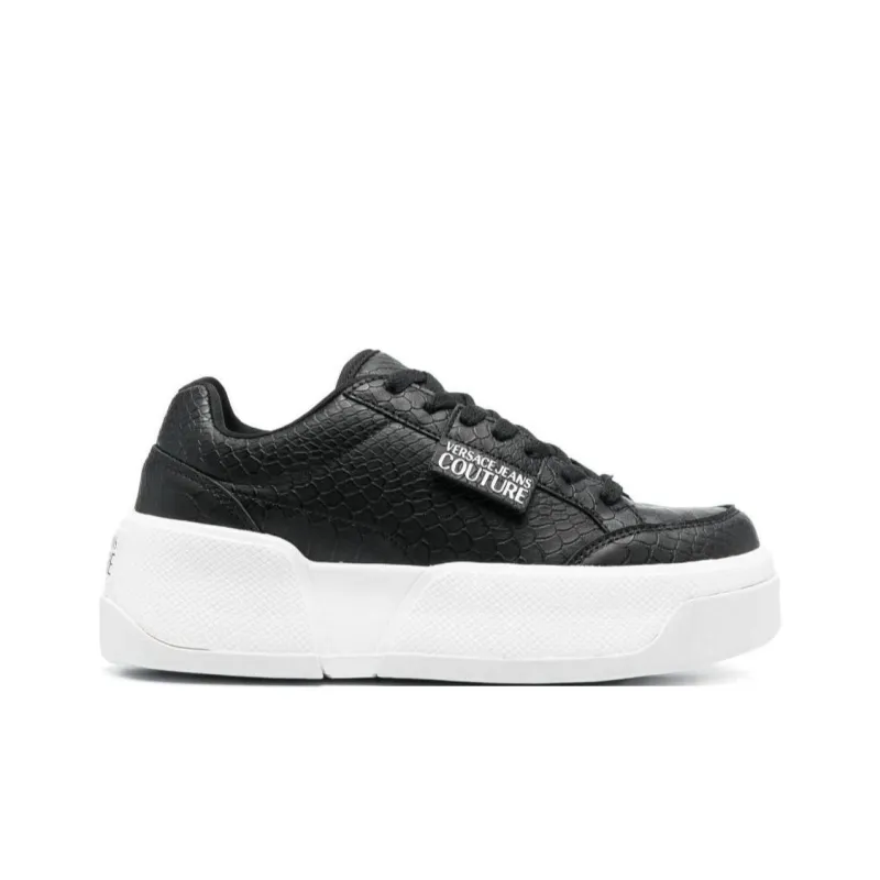 VERSACE JEANS Low Top Skateboard Shoes Women's Black-1