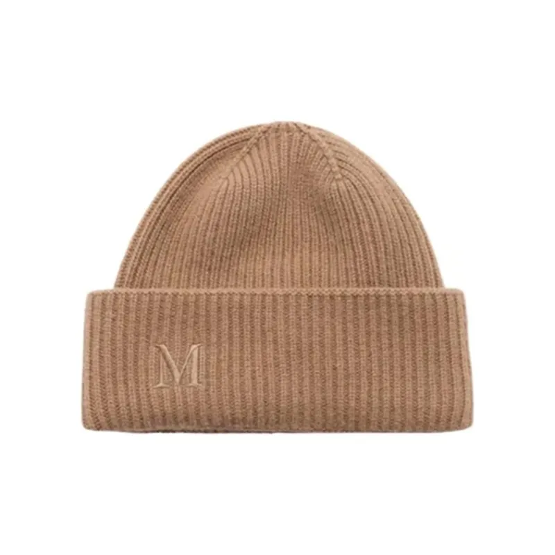 MaxMara Logo Embroidered Ribbed Beanie-0