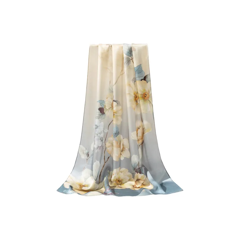 Shanghai Story 100% Mulberry Silk Scarves Women's Summer Solstice Listening To Lotus, Gift Box Set-25