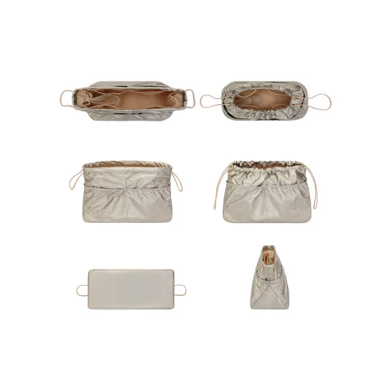 Tide DuPont Paper Garden Party 30 Interior Pocket Storage Super-Light Built-in Lining Bag Accessory Beige/Coffee/Gray-4