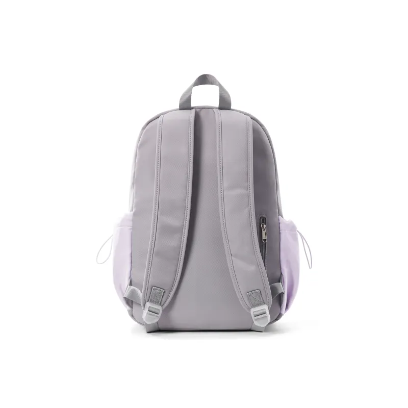 QING QI ZHE Fabric Backpacks Regular Unisex White Brown/Gray Purple/Black-9
