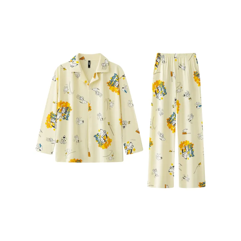 Gongdie x SNOOPY/ Pajama Set Unisex Apricot-1