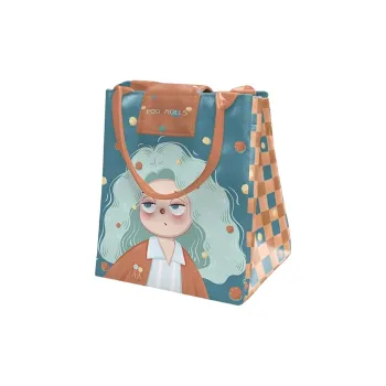 AOSONG Suede Tech Fabric Handbag Unisex Blue & Orange
