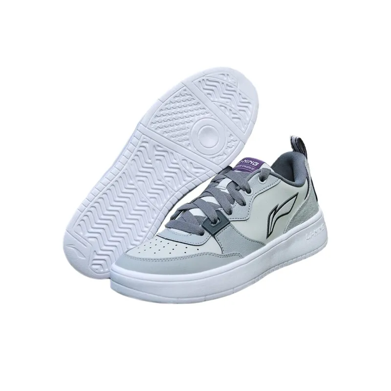 LiNing Anti-Slip Wear-Resistant Low-Top Skateboard Shoes Men's Gray-3