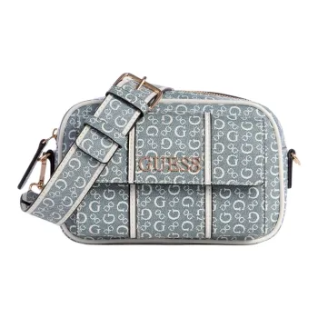 GUESS Faux Leather Coated Canvas Shoulder Bag Crossbody Bag Regular Women's Light Blue
