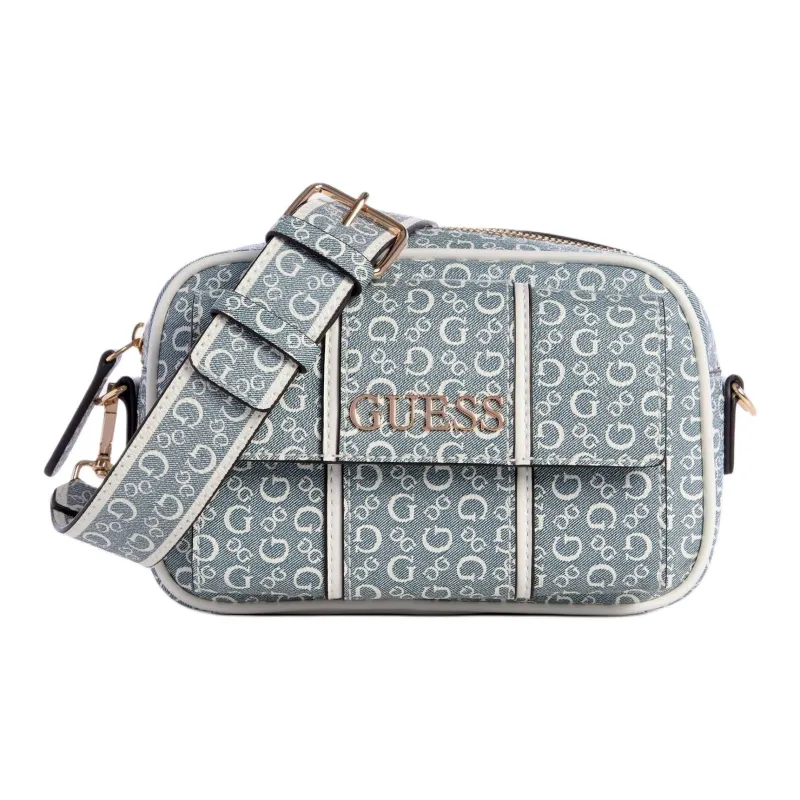 GUESS Faux Leather Coated Canvas Shoulder Bag Crossbody Bag Regular Women's Light Blue-0