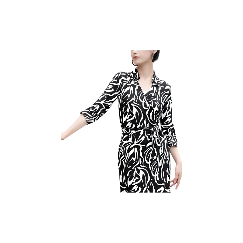 BESIONIA SS24 Short Sleeved Dresses Women's Black White-3