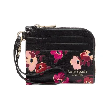 Kate Spade Leather Coin Purse Women's Black Multicolor