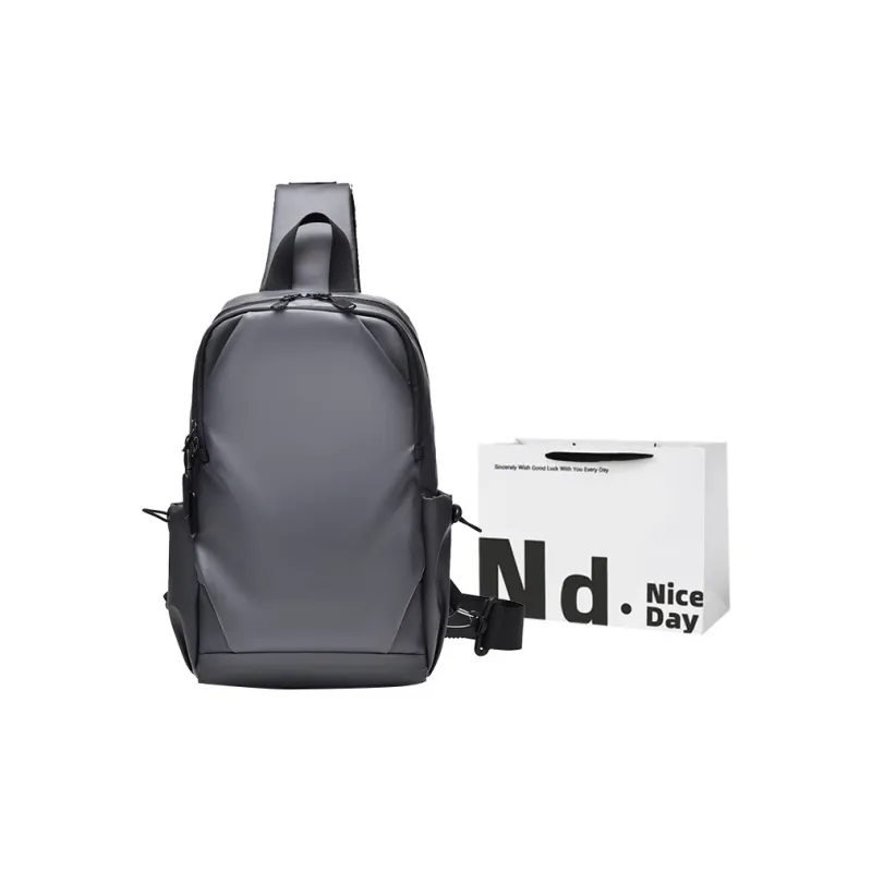 SWIMADE PU Shoulder Bag, Crossbody Bag, Sling Bag Regular Men's Black/Gray-4
