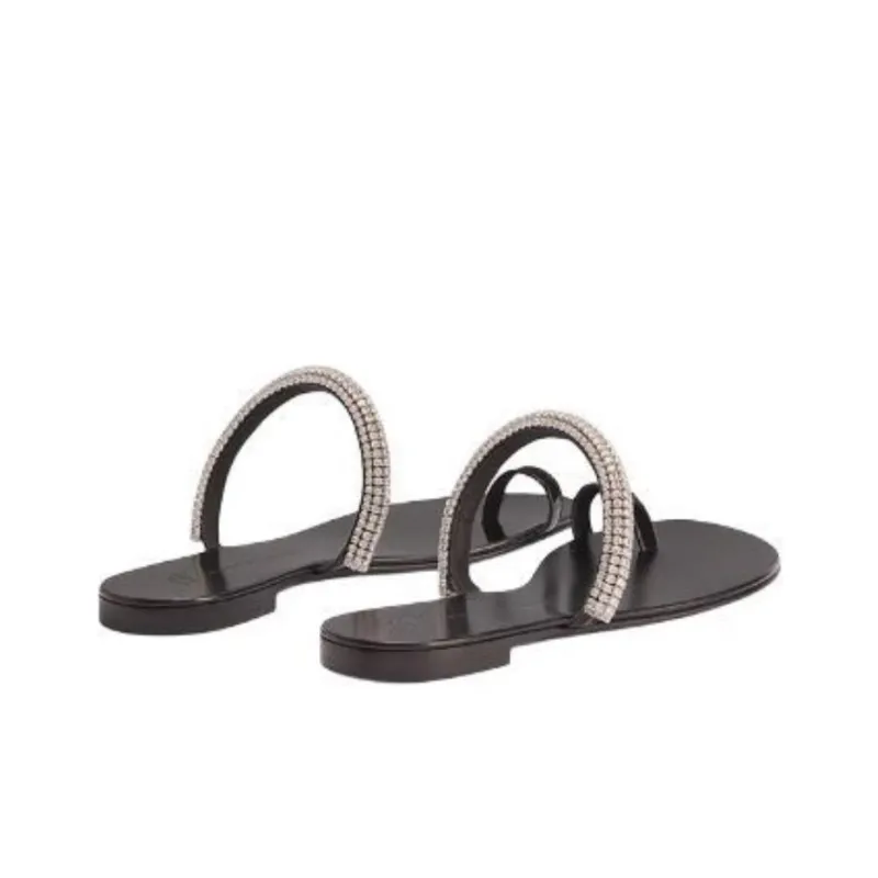 giuseppe zanotti Galassia Rhinestone-embellished Toe-loop Flat Sandals-3