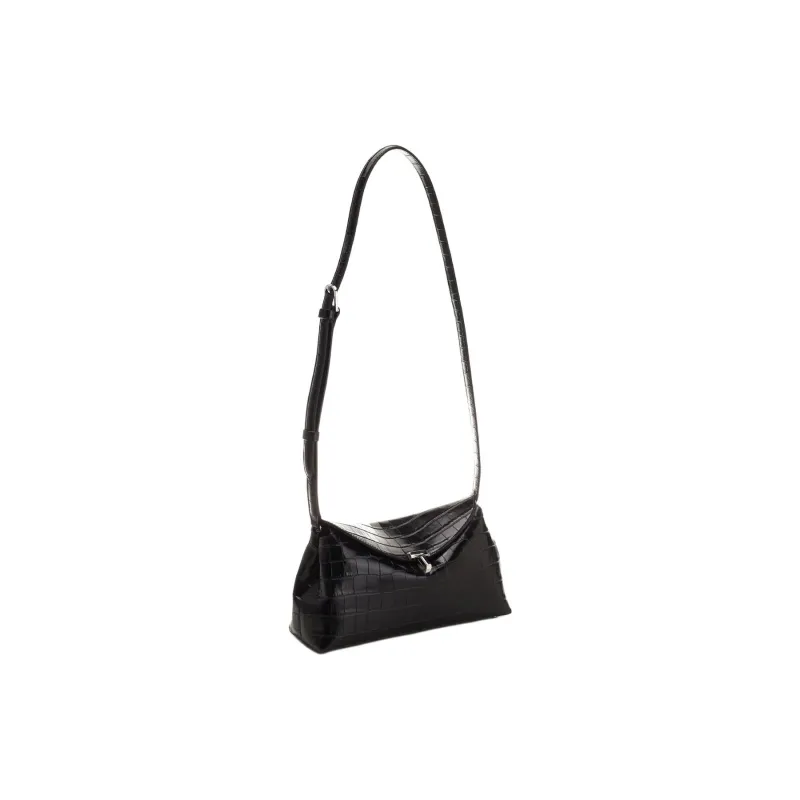 TOTEME Cow Leather One Shoulder Crossbody Clutch Women's Black-1
