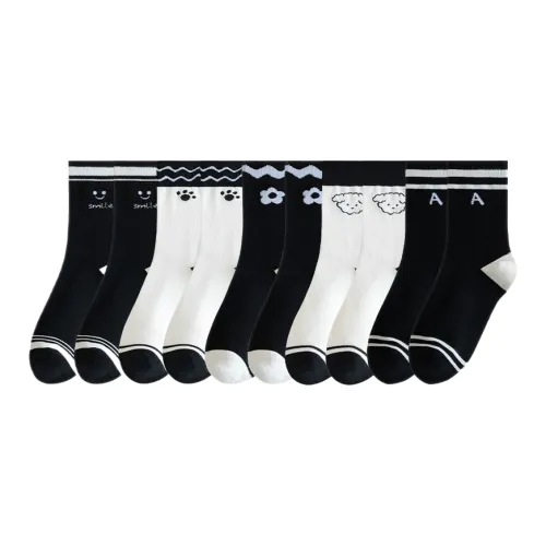 Lan Miao Mid Calf Socks Women's 10 Pack