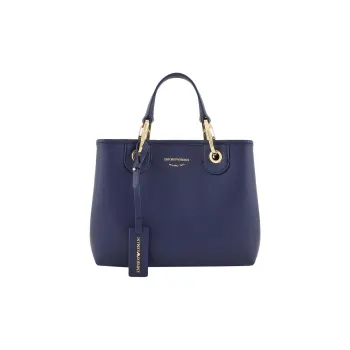 EMPORIO ARMANI Pu Synthetic Leather Tote Bag, Shopping Bag, Shoulder Bag, Crossbody Bag, Handbag Women's Blue
