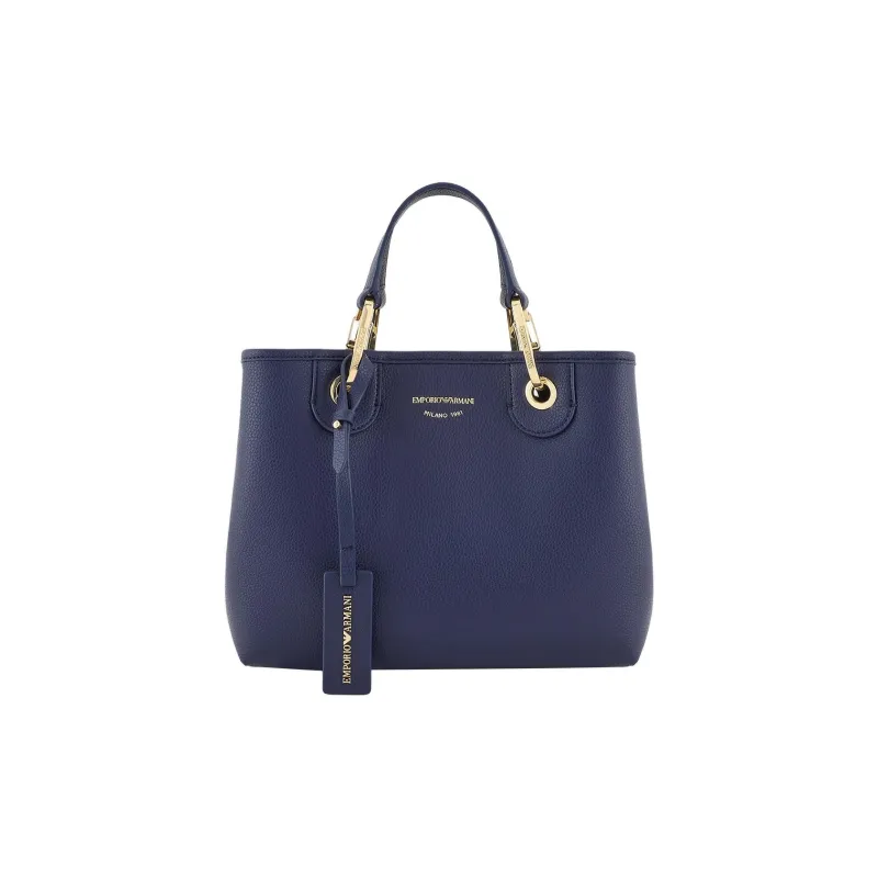 EMPORIO ARMANI Pu Synthetic Leather Tote Bag, Shopping Bag, Shoulder Bag, Crossbody Bag, Handbag Women's Blue-0
