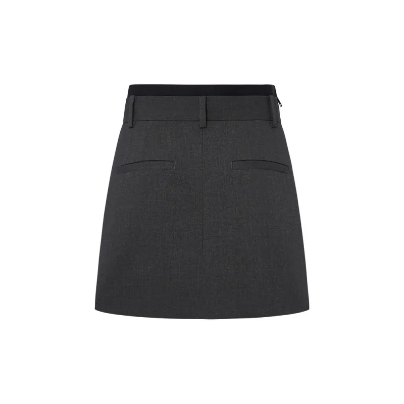 MOCO Casual Short Skirts Women's Charcoal Black Heather Gray-6