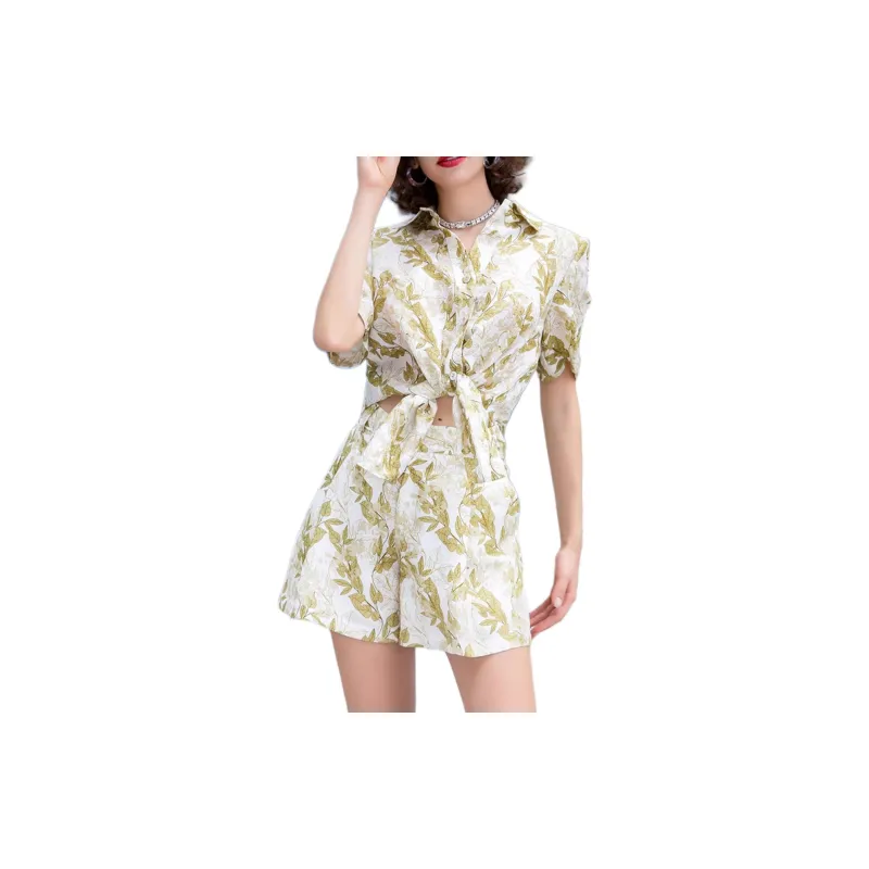 BESIONIA SS23 Shirt Women's Yellow Pattern-1