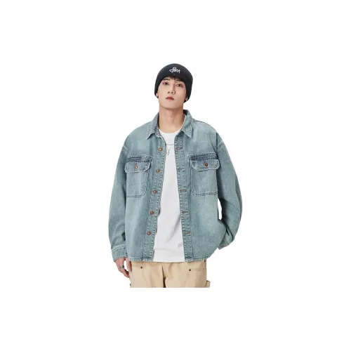 ALL IN Denim Jackets Men Sky Blue