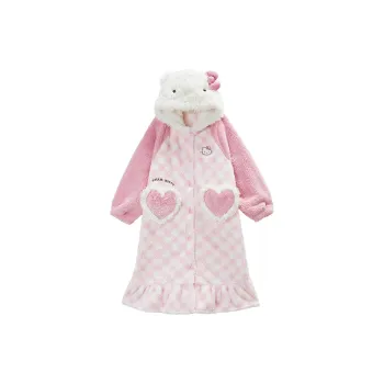 GUKOO x SANRIO Hello Kitty Pajama Robe Women's Ballet Pink