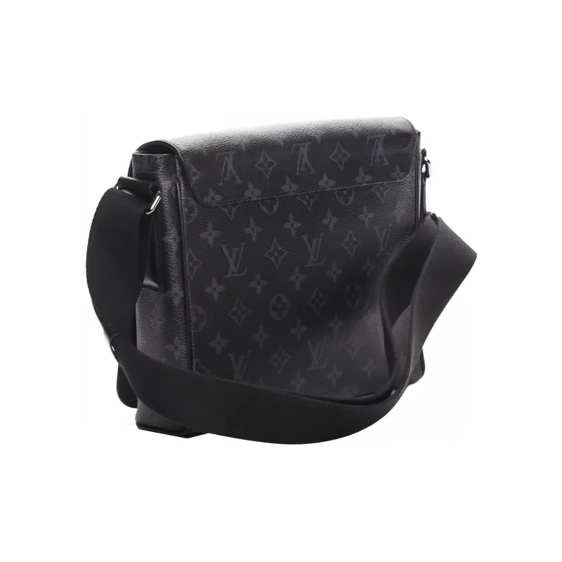 LOUIS VUITTON Messenger Coated Canvas Shoulder Bag Crossbody Bag Small Size Men's Black-1