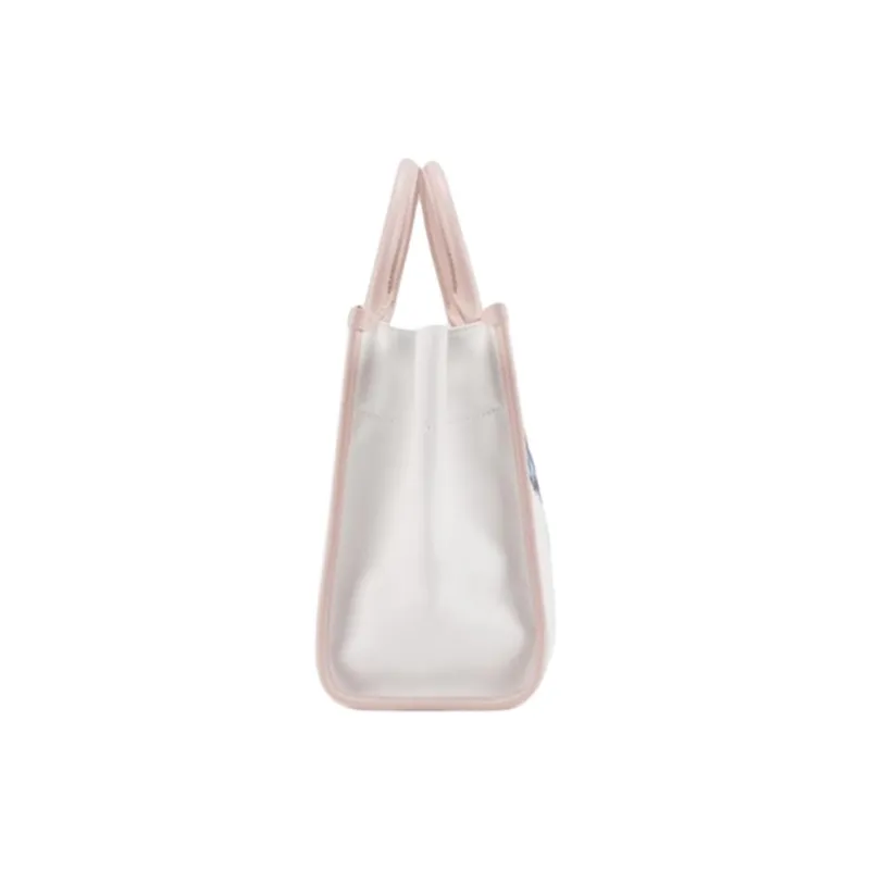 Lanvin Cow Leather Tote Bag, Shopping Bag, Shoulder Bag, Crossbody Bag, Handbag Large Size Unisex Beige & Pink-2
