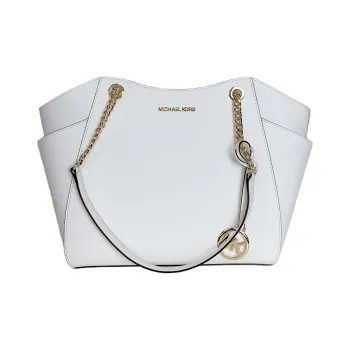 MICHAEL KORS Jet Set Leather One Shoulder Handbag Tubas Women's Pure White